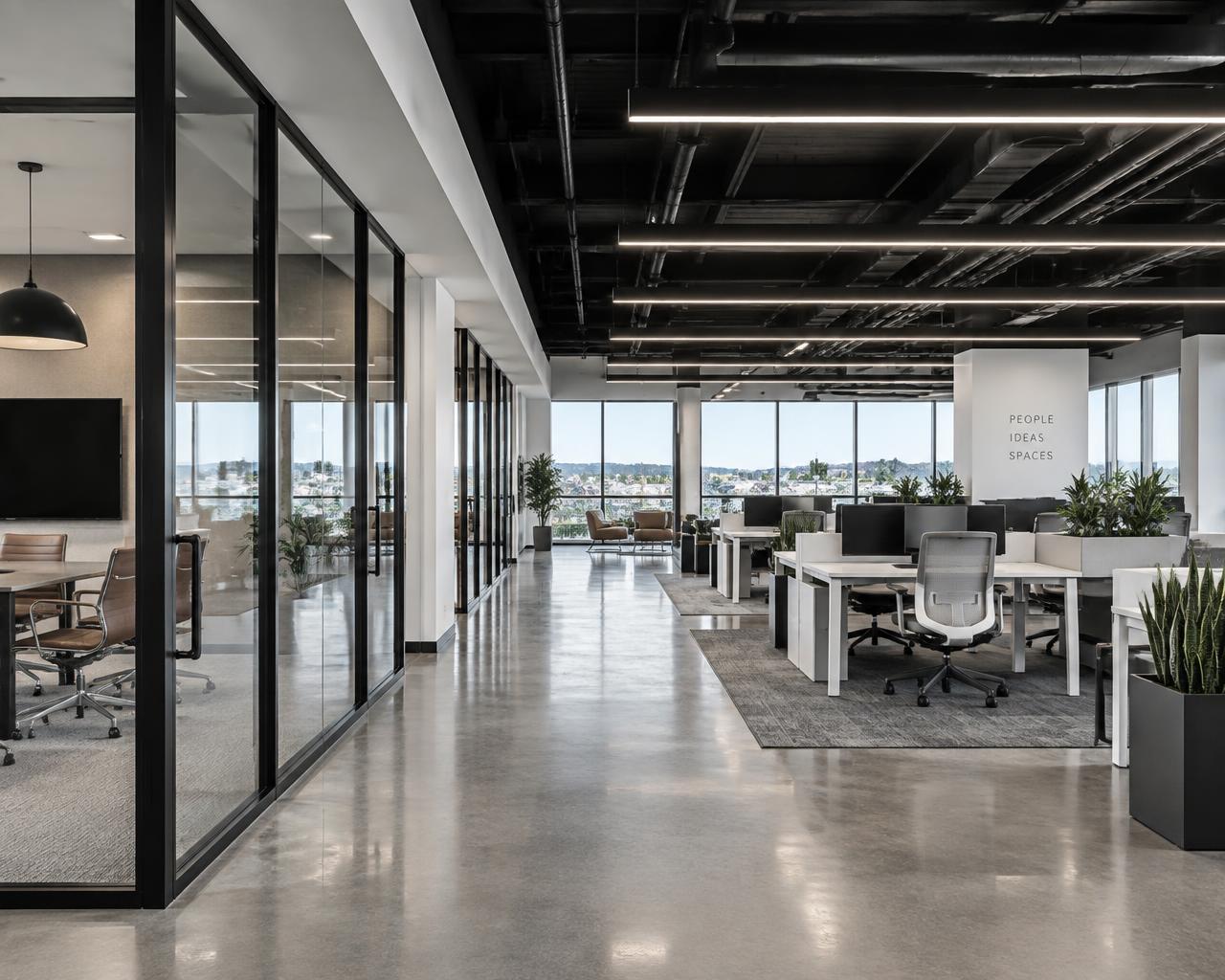 Completed open-plan office tenant improvement